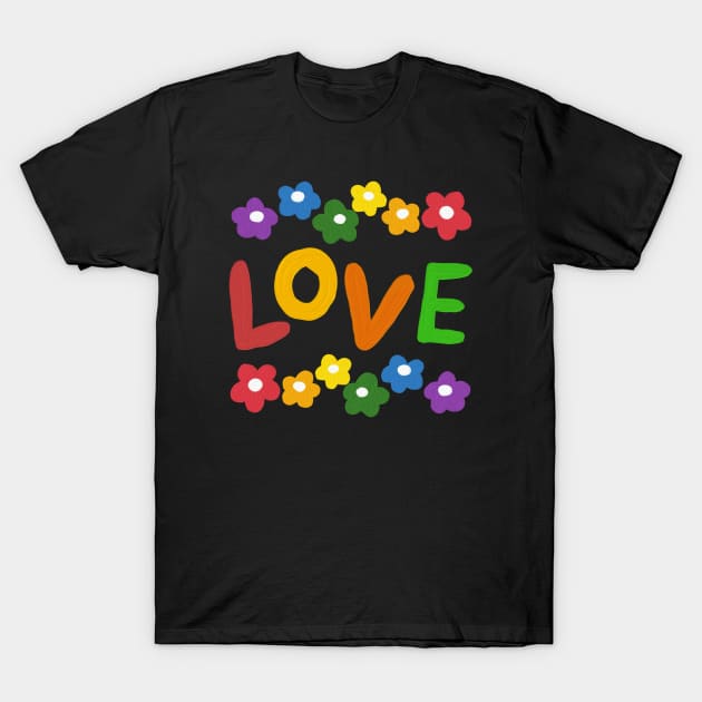 Watercolor of flowers and love T-Shirt by Nano-none